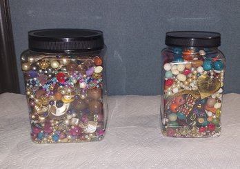 Lot 4-83 Two Jars Beads & Broken Jewelry (Tall Ind Rack)