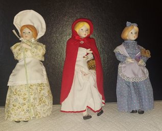Lot KN 4-92 3 Character Dolls  (ind Rack)