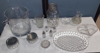 Lot 5-29 Glass Lot With Ice Bucket, Oval, Duncan Miller Heart, And More (TIR)