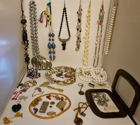Lot 5-118 Jewelry, Acrylic Tortoise Shell Handles, Necklaces, Odds & Ends (Lateral File)