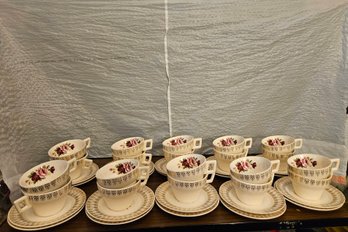Lot 5-193 Limoge 20 Teacups And Saucers USA (Black Shelf)
