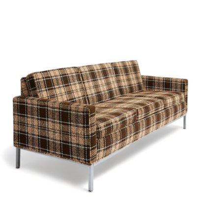 Steelcase, Mid Century Three Seat Sofa In Plaid Wool Upholstery