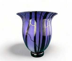 Bernard Katz Purple Art Glass Vase