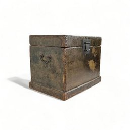 Antique Chinese Leather Covered Small Chest Or Document Box