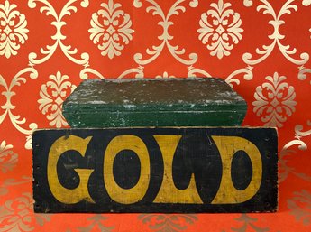Hand Painted Wooden Sign 'Gold'