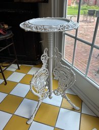 Early Cast Iron Side Table, Painted White