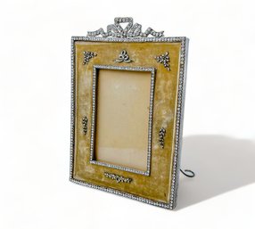 Elegant French Boudoir Picture Frame  Velvet, Rhinestone And Grosgrain Frame
