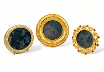 Gilt Metal Round Picture Frames