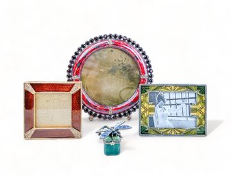 Jay Strongwater And French Art Deco Style Frames And A Trinket Box