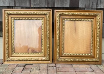 Pair, Phenomenal Antique Wooden Gilt Frames