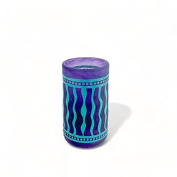 Fellerman Raabe Purple And Teal Glass Art Vase