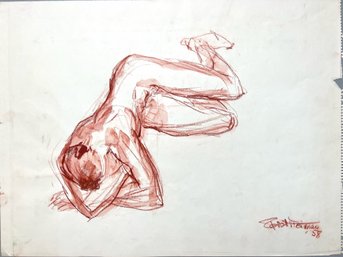 Robert Freiman Resting Nude, Figurative Sketch