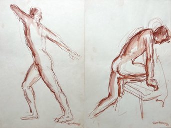 Two Robert Freiman Figurative Ink And Pencil Sketches
