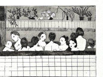 Andie Dinkin, 'Bathers' Limited Edition Etching Signed And Numbered