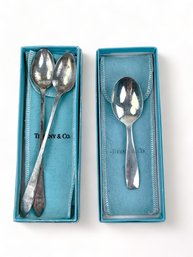 Tiffany & Co. Sterling Silver Spoons, 3 Spoons, Two Boxes With Original Pouch