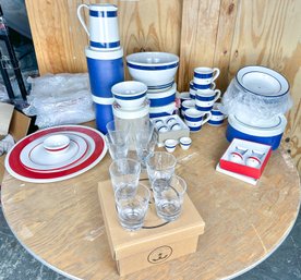 Lexington, Earthenware And Glassware, Tableware In Blue And White, Red And White