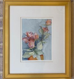 Original Watercolor, Floral, Signed And Framed