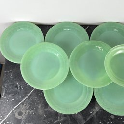 Vintage Jadeite Fireking - 13 Plates , 2 Bowls