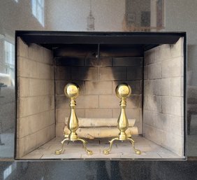 Brass Ball And Foot Fireplace Andirons