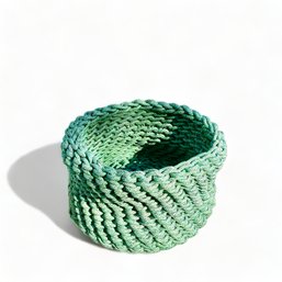Tidelli Heavy Woven Rope Basket In Green