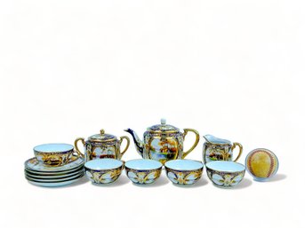 Noritake Japanese Gilt And Cobalt Glaze Tea Set