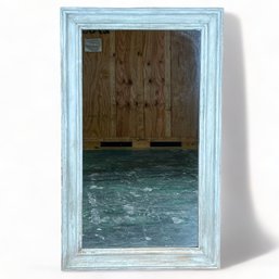 Large Wall Mirror In Distressed White Wood Frame