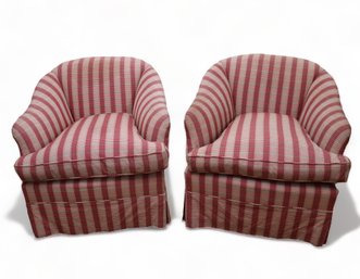 Upholstered Barrell Chairs With Down Filled Cushions