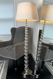 West Elm Stacked Graduating Lucite Ball Floor Lamp With Chrome Plated Base