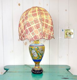 Antique Chinese Cloisonne And Enamel Table Lamp