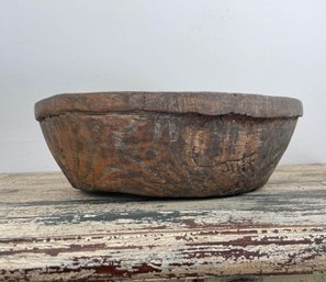 Phenomenal Old 18 Wooden Dough Bowl