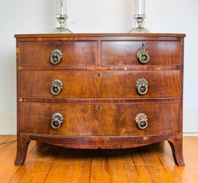 Bow Front Chest Of Drawers With Phenomenal Brass Pull Ring Hardware