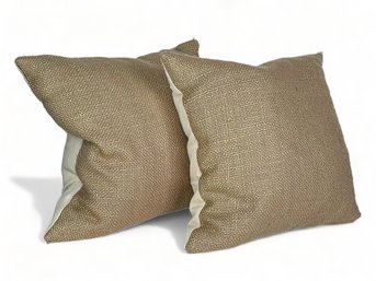 Pair Of Linen Lustre Throw Pillows