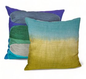 Contrast Throw Pillows, Multi Colored Dip-dye