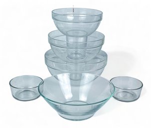Pyrex And Clear Glass Nesting Bowls