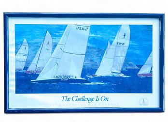 1992 America's Cup Sailing Print, Framed