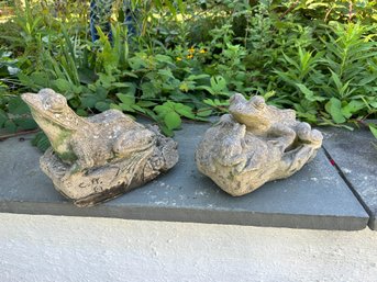 Old Concrete Frog Figures - Lawn And Garden Ornaments