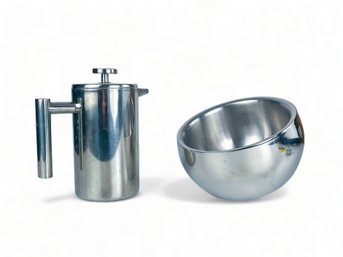 MCM Stainless Steel Ice Bucket And Mira French Coffee Press