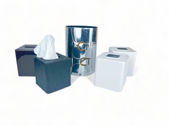 MCM Buckle Waste Bin, Assorted Modern Tissue Box Covers