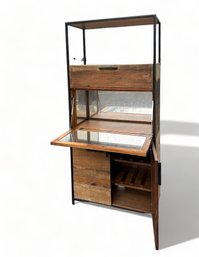 Crate And Barrel Clive Bar Cabinet With Mirrored Bar Compartment