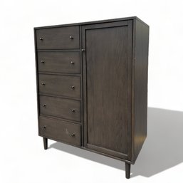 Crate And Barrel Tall Chest Of Drawers In Grey Finish