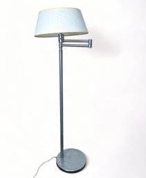 Mid Century Modern, Nessen Satin Nickel Swing Arm, Floor Lamp