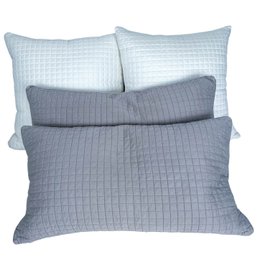 Luxury Pillows And Casings, Euro And King Size With Quilted Shams