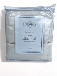 NEW, Luxury Bedding Downtown Company King Sized Ecru Color, Cotton Blanket, Cashmere Soft