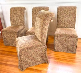 Bombay Company Vintage Dining Chairs With Velvet Slipcover Upholstery Very Comfortable