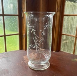 16' Tall Etched Glass Hurricane