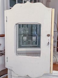 Antique Mirrored Wall Cabinet Painted White