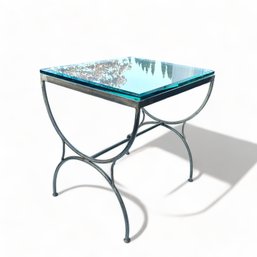 Glass And Brass Side Table