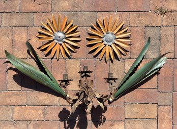 Ridiculously Cool Metal Decor Candelabra, Cactus Or Aloe Leaves, And Kinetic Floral Pieces