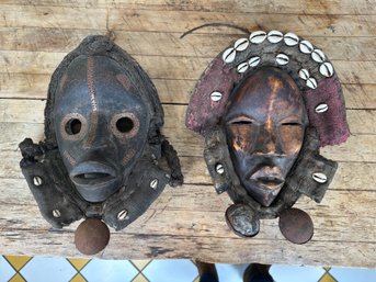 Ivory Coaast C. 1930's / 40's Tribal Masks Dan Gioh Headdress And Dan Dean Gle