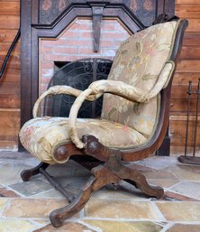 Phenomenal Antique Rocker Chair Upholstery Updated Needed But Sturdy And Comfortable